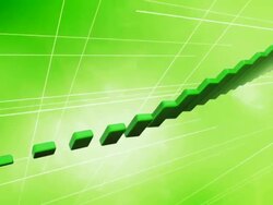 Increasing chart turning into stairs (green) - Loop Stock Footage