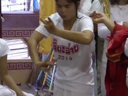 Women in trance at Phuket Vegetarian Festival Stock Footage