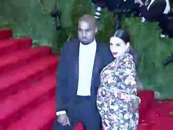 Kanye West and Kim Kardashian at "PUNK: Chaos To Couture" Costume Institute Gala Stock Footage