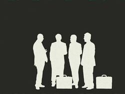 businessmen idea silhouettes Stock Footage