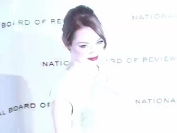Emma Stone at National Board of Review Awards Gala - Red Carpet at Cipriani 42nd Street on 1/10/2012 in New York City, NY. Stock Footage