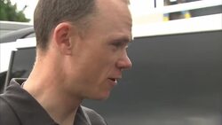 Chris Froome Arriving at Sky Studios in London News Clip