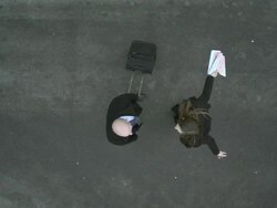 HD CRANE: Couple Arguing For Getting Lost Stock Footage