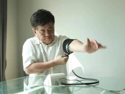 The result blood pressure make old man fail. Stock Footage