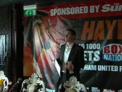 ATMOSPHERE: David Haye vs Dereck Chisora: Press Conference on July 11, 2012 in London, England (Footage by WireImage Video/Getty Images) Stock Footage