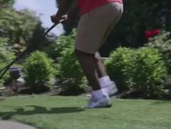 MS PAN Manual lawn mower mowing  / Portland, Oregon, United States  Stock Footage