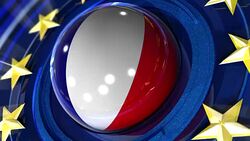 Spherical Flags of the European Union (EU) Stock Footage