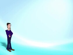 Cartoon executive far shot version with background Stock Footage