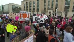 People Gathered For Women's March on Washington D.C. News Clip