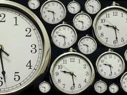 Time lapse Clocks with Time going Forwards then Backwards Stock Footage