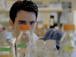 ECU PAN Male lab technician looking for bottle sample at Cancer research  Healthcare medicine Industry DNA sequencing Laboratory / Vancouver, BC, Canada    Stock Footage