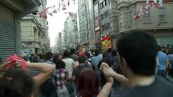 CLEAN : Riot police clear protesters from Istanbul News Clip