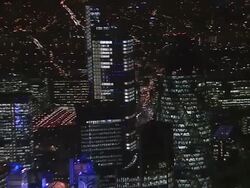 AERIAL Night City of London Reveal Stock Footage