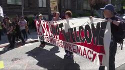 Hundreds march against right-wing group News Clip