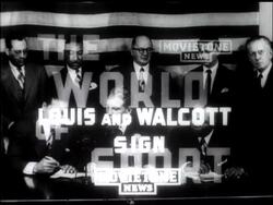 THE WORLD OF SPORT - LOUIS AND WALCOTT SIGN News Clip