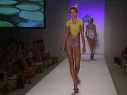 Models walk the runway at Xtra Life Lycra Brand Stock Footage