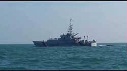 Migrant dinghy being towed to safety News Clip