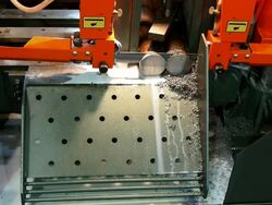 Automatic Metal pipe cutting machine Stock Footage