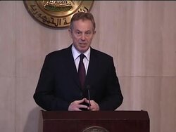 WRAP Blair meets Mubarak ADDS Palestinian cabinet, Brazilian FM meets Palestinian leaders News Clip