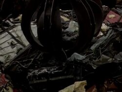 MS PAN Crane lifting crash car / Tacoma, Washington, United States Stock Footage