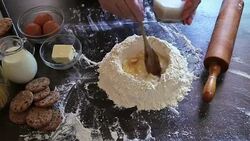 Mixing dough Stock Footage