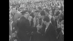 CAN677 ANTI-VIETNAM WAR MARCH ON WASHINGTON WITH HECKLERS AND NORMAN THOMAS News Clip