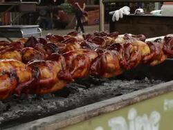 roasting chicken Stock Footage