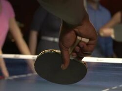 friends playing ping pong Stock Footage