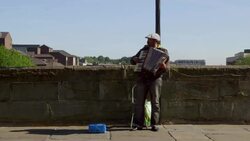 Durham Bridge Buskers Stock Footage