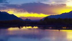 Lhasa river at Dawn Stock Footage