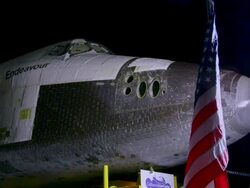Space Shuttle Endeavour on streets of LA Stock Footage