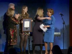 Bill Clinton, Hillary Clinton, and Chelsea Clinton at SeriousFun Children's Network Honors Liz Robbins With Celebrity Guests at Chelsea Piers Sports Center on April 04, 2013 in New York, New York (Footage by WireImage Video/Getty Images) Stock Footage