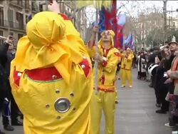Barcelona celebrates Chinese New Year Stock Footage