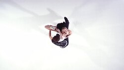 SLO MO CS Figure skating pair in a spin variation Stock Footage