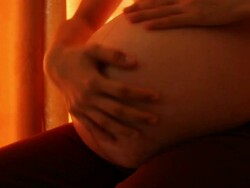 Asia Pregnant woman expecting a baby Stock Footage
