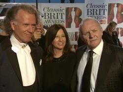 INTERVIEW Anthony Hopkins, Andre Rieu on composing, working together and more at Classic Brit Awards 2012 at Royal Albert Hall on October 02, 2012 in London, England (Footage by WireImage Video/Getty Images) Stock Footage