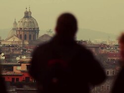 Tourists Taking Pictures in Rome at Giardino degli Aranci Stock Footage