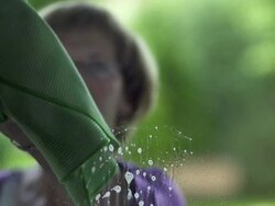 SLOW MOTION: Washing a window Stock Footage