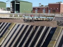 Water working through a treatment plant Stock Footage