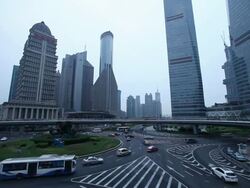 WS T/L Traffic in Shanghai city / Shanghai, South Korea Stock Footage