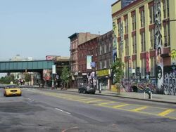 WS PAN Shot of Taxi on street / New York, United States Stock Footage