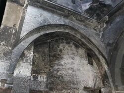Hayravank monastery, Sevan lake, interior view of the church Stock Footage