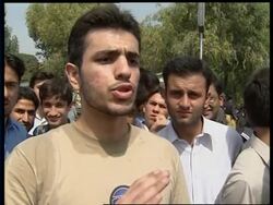 Refugee camp, University demo News Clip