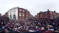 Ashbourne Shrovetide Football Match 2018 Stock Footage