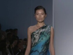 EVENT CAPSULE REPORTER/CHYRON: Mercedes-Benz Fashion Week Spring 2010 - Christian Siriano Stock Footage
