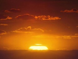 Africa. African timelapse sunrise. Sun inferior mirage. Stock Footage