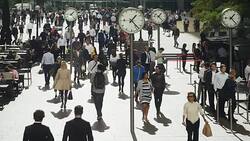 SLO MO Reuters Plaza In London Canary Wharf Stock Footage