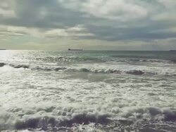 Rough sea and ships Stock Footage