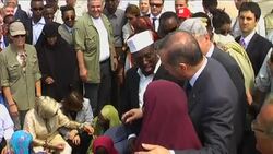 Erdogan visits camp with famine victims, Turkish health minister reax News Clip