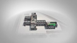 Schematic cross section of school in 3d Stock Footage